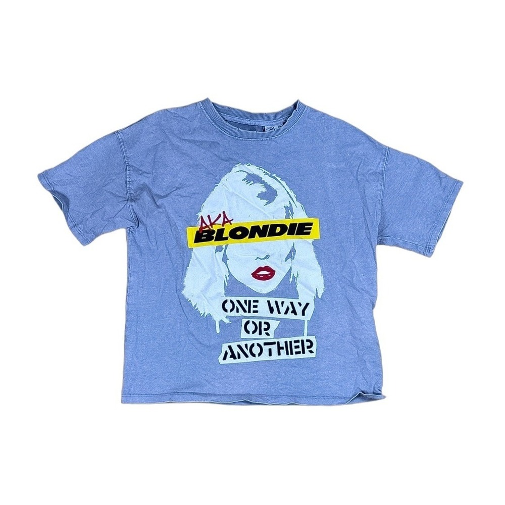 Blondie Band Graphic Tee Womens XL Blue Good Distressed Boxy One Way Or Another